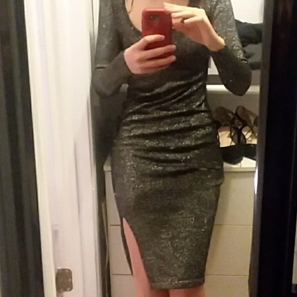 Silver sparkle J Lo Holiday dress - Picture 2 of 4